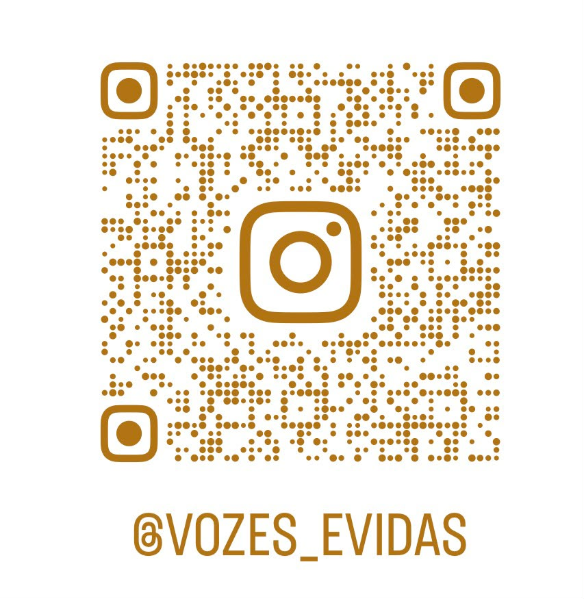 QR code do Instagram @vozes_evidas. Aponte a câmera do celular para abrir o perfil.